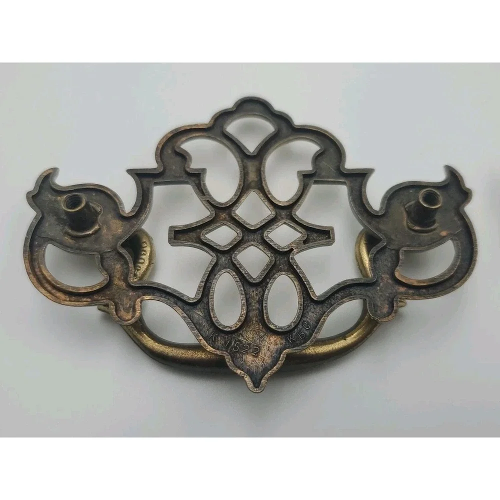 Vtg Keeler Brass K1522 Chippendale Batwing Openwork Drop Bail Drawer Pull 28 Pcs